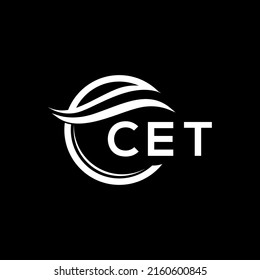 CET letter logo design on black background. CET creative circle letter logo concept. CET letter design.
