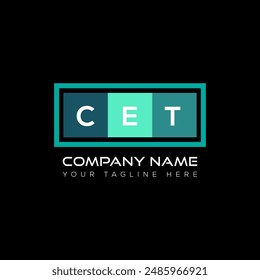 CET letter logo design on black background. CET creative initials letter logo concept. CET letter design.
