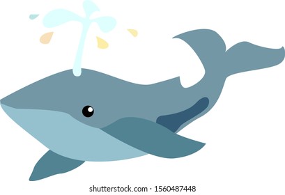 Cetacea, illustration, vector on white background.