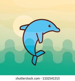 cetacean dolphin sea life cartoon