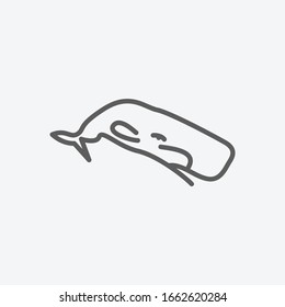 Cetacean icon line symbol. Isolated vector illustration of icon sign concept for your web site mobile app logo UI design.