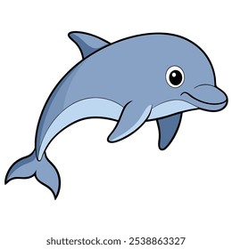 cetaceans vector illustration. cetaceans cartoon clipart, animal in flat style.