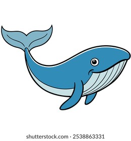 cetaceans vector illustration. cetaceans cartoon clipart, animal in flat style.