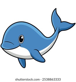 cetaceans vector illustration. cetaceans cartoon clipart, animal in flat style.