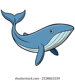 cetaceans vector illustration. cetaceans cartoon clipart, animal in flat style.