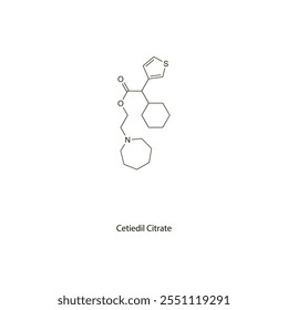 Fármaco vasodilatador de estructura molecular esquelética plana de cetidilo utilizado en el tratamiento de la hipertensión. Diagrama científico de la Ilustración vectorial.