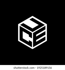Diseño del logotipo de letras de la UCE con fondo negro en ilustrador, logotipo de cubo eps, logotipo vectorial estilo moderno de superposición de tipos de letra del alfabeto. diseños de caligrafía para logotipo, afiche, invitación, etc.