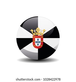 Ceueta national circle button flag background texture. Vector illustration.