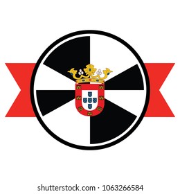 Ceuta flag in glossy round button of icon. flag logo of Ceuta emblem isolated on white background, Ceuta national concept sign, Vector illustration.