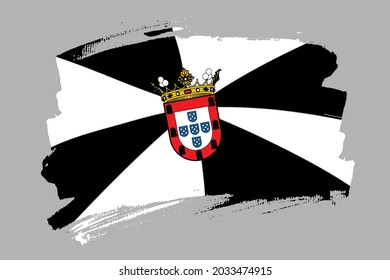 Die Flagge von Ceuta, Spanien. Spanisches eigenständiges Stadtbanner-Pinselkonzept. Horizontale Vektorgrafik einzeln auf weißem Hintergrund.  