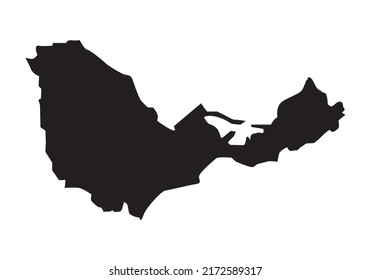 
Ceuta map symbol on black on white background