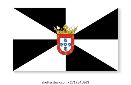 Ceuta national flag in flat style. Vector flat background.