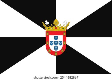 A bandeira de Ceuta representa a sua rica história e patrimônio cultural. Esta cidade autônoma do norte da Espanha é conhecida por sua costa mediterrânea, paisagens cênicas e importância histórica