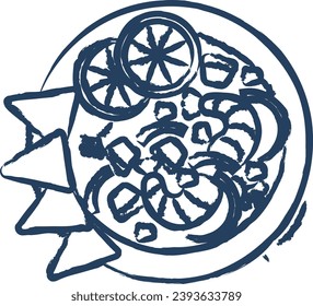 Ceviche hand drawn vector illustration