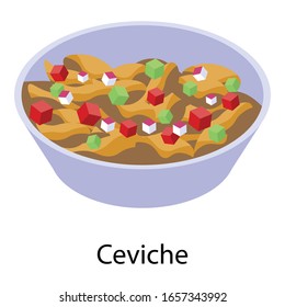 Ceviche Icon. Isometric Of Ceviche Vector Icon For Web Design Isolated On White Background