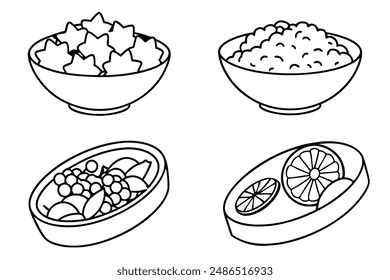 Ceviche line art design artistic hand drawing artwork