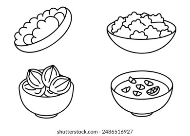 Ceviche line art design captivating hand drawing artwork