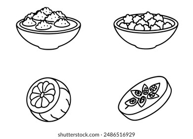 Ceviche line art design creative drawing hand illustration