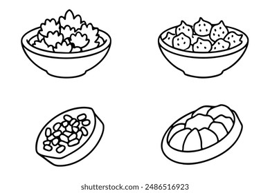 Ceviche line art design detailed artwork hand drawing