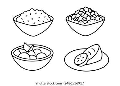 Ceviche line art design refined drawing hand illustration