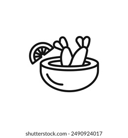 Ceviche-Logo-Zeichen Vektorgrafik Umriss