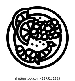 ceviche mexican cuisine line icon vector. ceviche mexican cuisine sign. isolated contour symbol black illustration