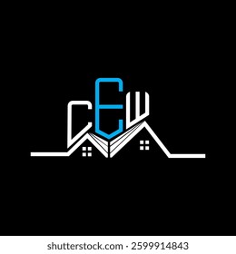 CEW Real State logo design, CEW simple and modern logo. CEW luxurious alphabet design  