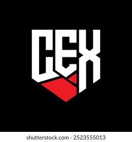 Diseño abstracto del logotipo de la letra de CEX. CEX diseño único. CEX.
