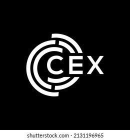 CEX letter logo design on black background. CEX creative initials letter logo concept. CEX letter design.

