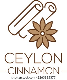 Ceylon Cinnamon Logo Concept vector illustration