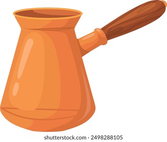 Cezva cartoon icon. Traditional turkish coffee pot isolated on white background