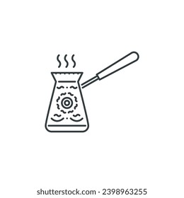 Cezve, coffee, drink, cafe, snack icon, vector illustration