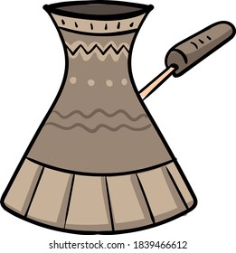 Cezve for coffee, illustration, vector on white background