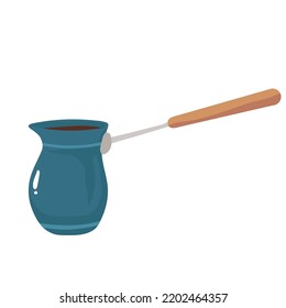 Cezve for coffee. Latte. Cappuccino. Vector illustration.