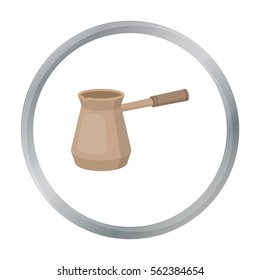 Cezve icon in cartoon style isolated on white background. Arab Emirates symbol stock vector illustration.