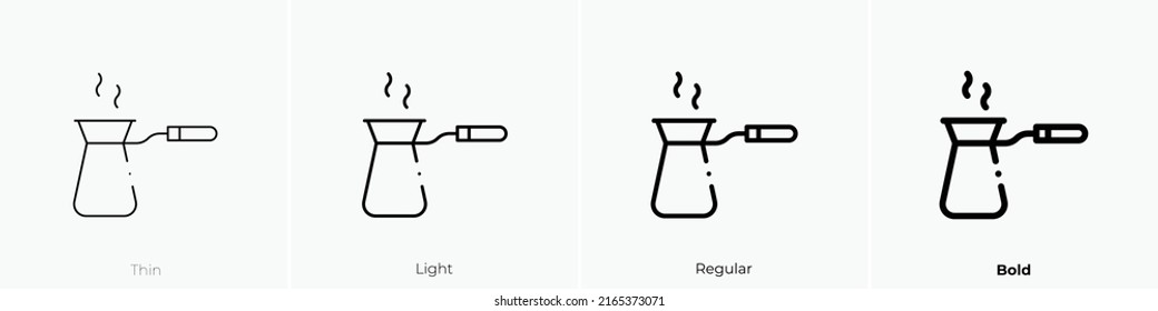cezve icon. Linear style sign isolated on white background. Vector illustration.