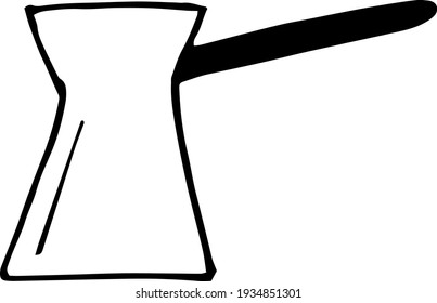 cezve icon. sketch hand drawn doodle style. vector, minimalism, monochrome. cookware drinks coffee pot