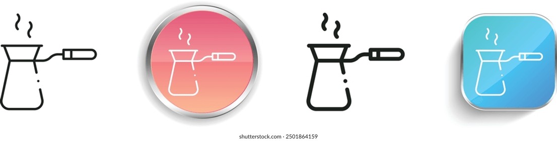 cezve icon. Thin Linear, Regular and Button Style Design Isolated On White Background