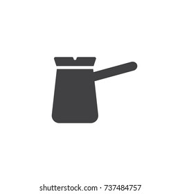 Cezve icon vector, filled flat sign, solid pictogram isolated on white. Turkish coffee symbol, logo illustration.