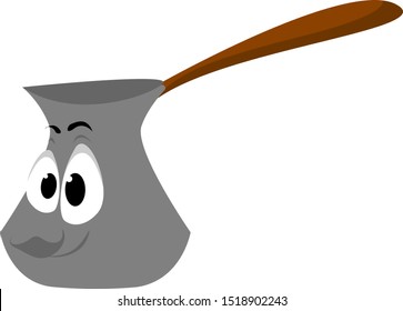 Cezve, illustration, vector on white background.