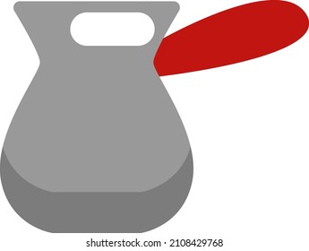 Cezve for making coffee, illustration, vector on a white background.