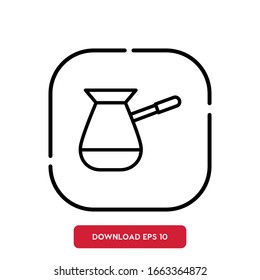 Cezve symbol, cafe outline vector icon. Modern, simple flat vector illustration for web site or mobile app