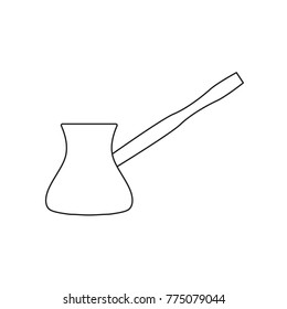 cezve turkish coffee maker icon- vector illustration