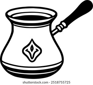 Cezve turco ícone de vetor de café. sinal plano preenchido para sinal conceito móvel, símbolo, vetor, arte