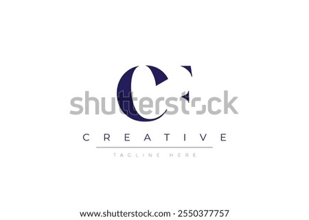 CF abstract minimalist letters Logo Monogram. It is a minimalist logo, this logo is made by combining two letters