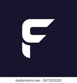 Logotipo abstracto del monograma del CF con diseño moderno para la marca, la identidad corporativa profesional, y el uso elegante del negocio.