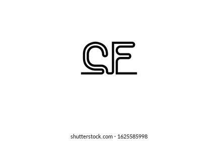 CF abstract vector logo monogram template