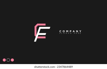 Letras alfabetas CF Iniciales Monograma FC, C y F