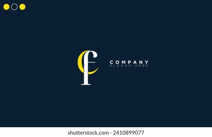 Letras alfabetas CF Iniciales Monograma FC, C y F