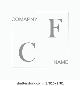 CF Beauty vector initial logo wedding signature illustration